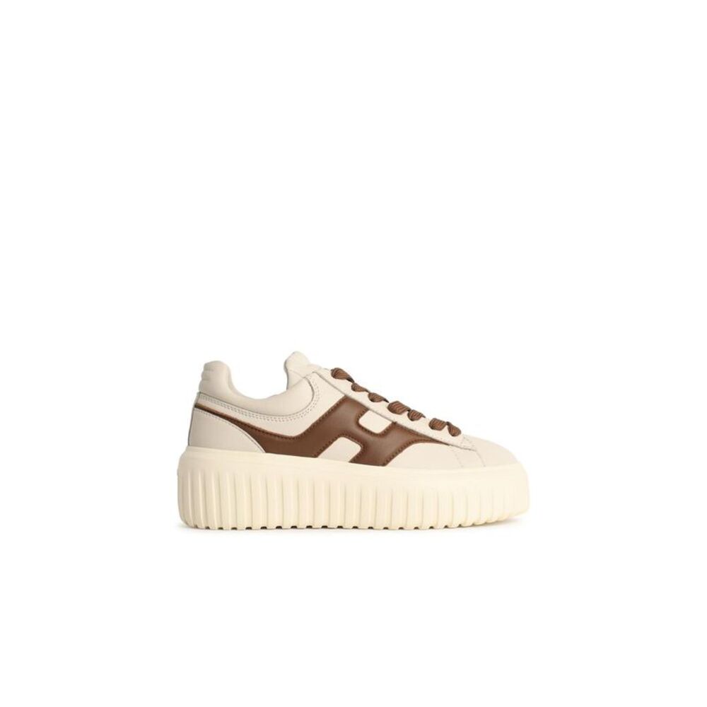 Hogan 'H Stipes' Ivory Leather Sneakers Women
